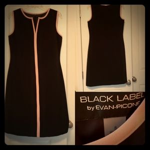 Black Label Black Dress with Pink Trim